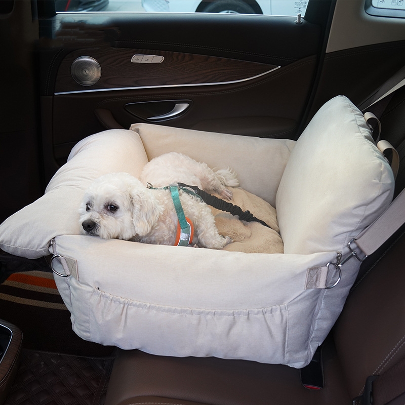 Linen Car Seat Dog Bed